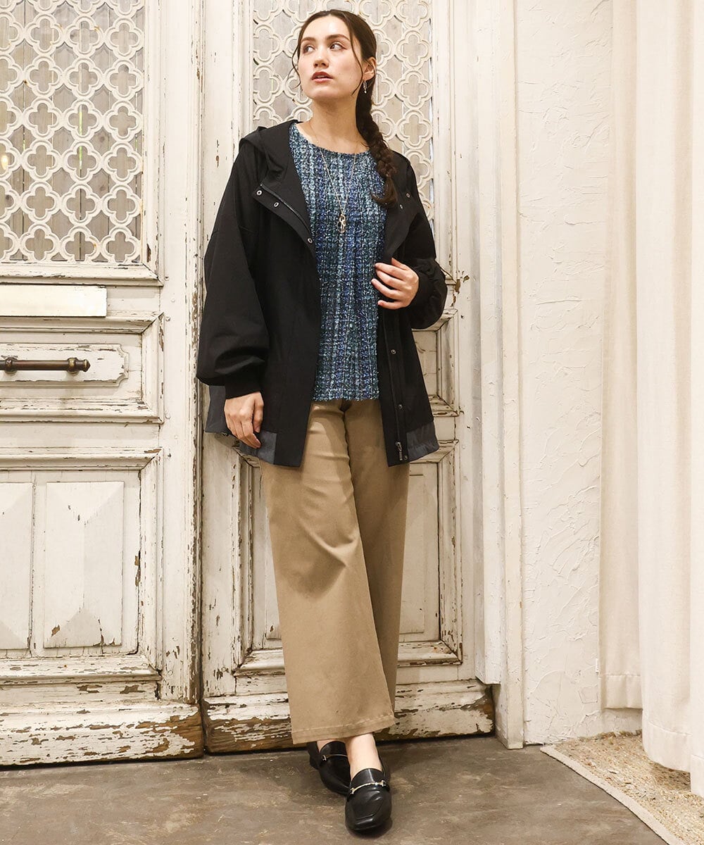 OLLKA04099 eur3(エウルキューブ) 【WEB先行販売】【大きいサイズ】ストレッチベイカーパンツ モカ(84)