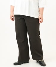 OLLKA04099 eur3(エウルキューブ) 【WEB先行販売】【大きいサイズ】ストレッチベイカーパンツ ダークブラウン(87)