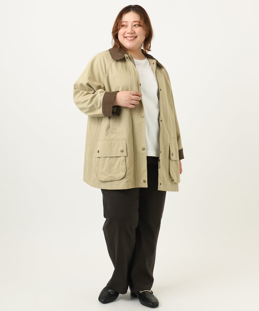 OLLKA04099 eur3(エウルキューブ) 【WEB先行販売】【大きいサイズ】ストレッチベイカーパンツ ダークブラウン(87)