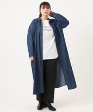 OLLKA04099 eur3(エウルキューブ) 【WEB先行販売】【大きいサイズ】ストレッチベイカーパンツ ブラック(94)