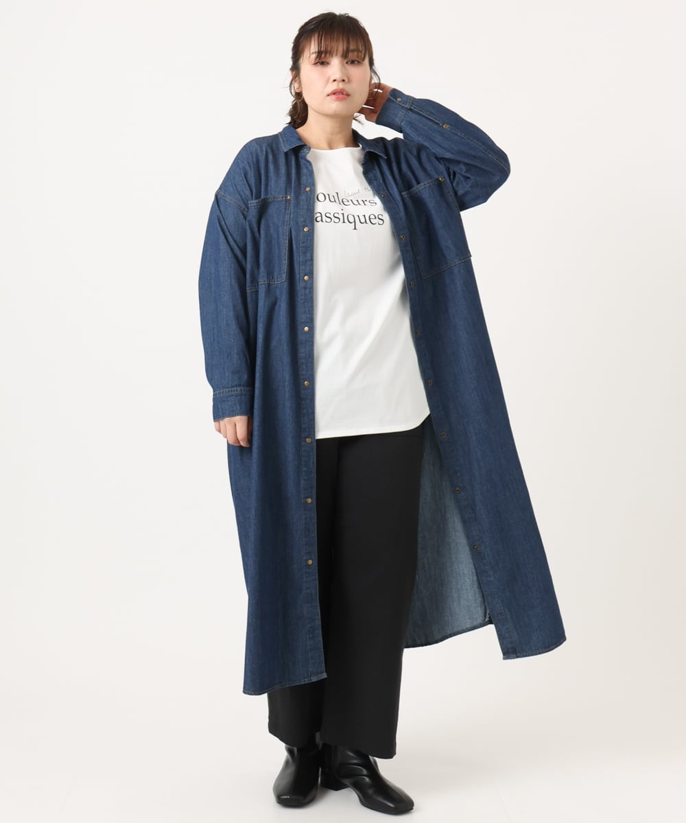 OLLKA04099 eur3(エウルキューブ) 【WEB先行販売】【大きいサイズ】ストレッチベイカーパンツ ブラック(94)
