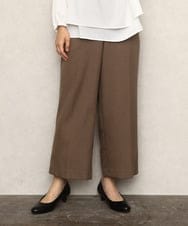 OLLKA07139 eur3(エウルキューブ) 【大きいサイズ/11号サイズあり】ソフィーツイルセンタープレスパンツ モカ(84)