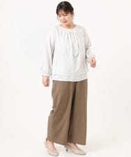 OLLKA07139 eur3(エウルキューブ) 【大きいサイズ/11号サイズあり】ソフィーツイルセンタープレスパンツ モカ(84)