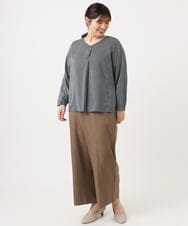 OLLKA07139 eur3(エウルキューブ) 【大きいサイズ/11号サイズあり】ソフィーツイルセンタープレスパンツ モカ(84)