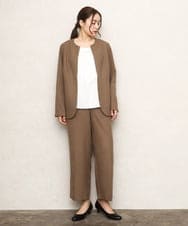 OLLKA07139 eur3(エウルキューブ) 【大きいサイズ/11号サイズあり】ソフィーツイルセンタープレスパンツ モカ(84)