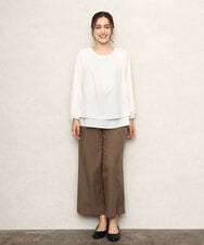 OLLKA07139 eur3(エウルキューブ) 【大きいサイズ/11号サイズあり】ソフィーツイルセンタープレスパンツ モカ(84)
