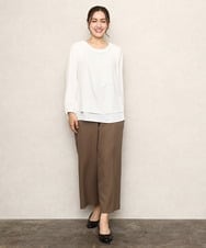 OLLKA07139 eur3(エウルキューブ) 【大きいサイズ/11号サイズあり】ソフィーツイルセンタープレスパンツ モカ(84)