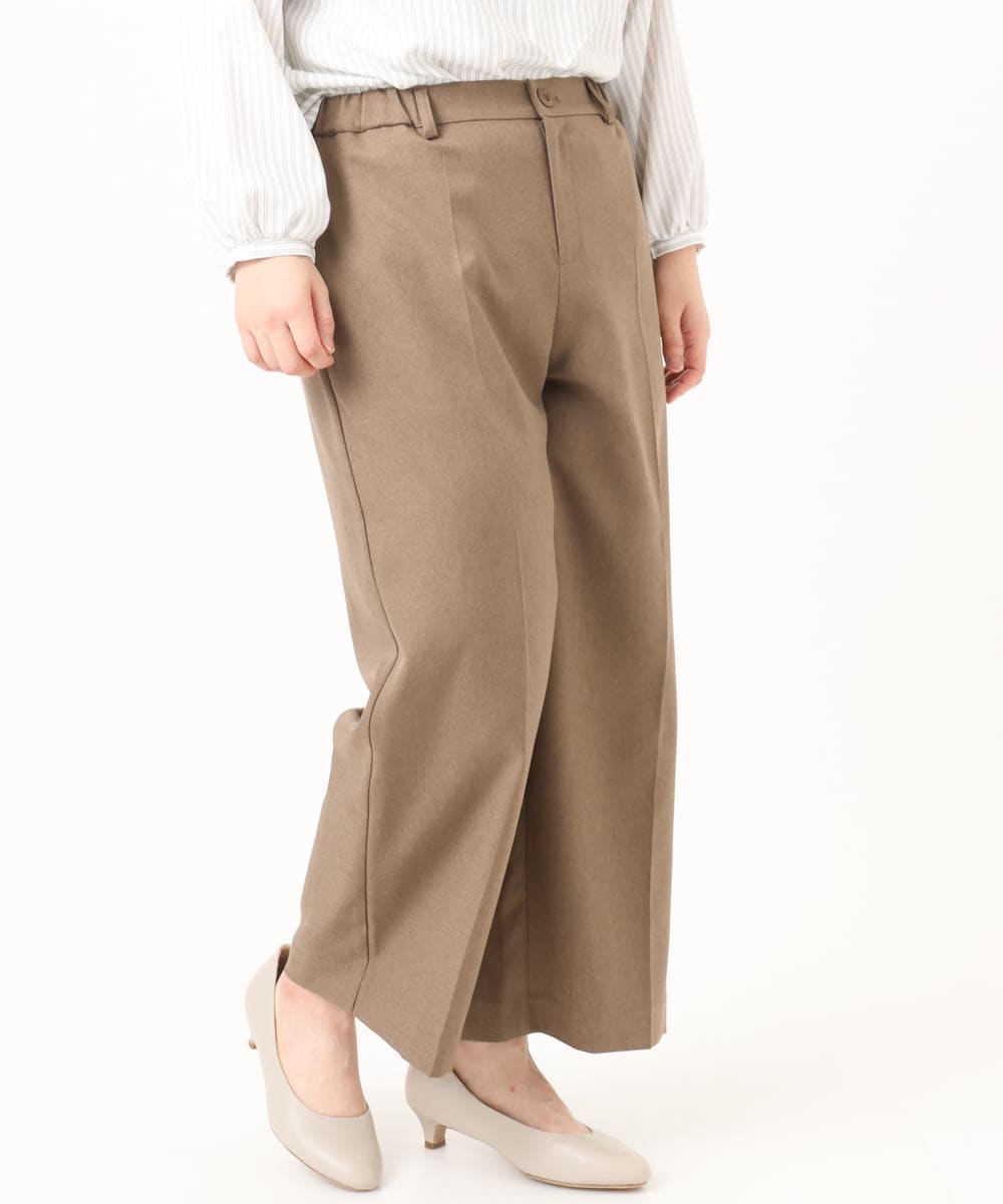 OLLKA07139 eur3(エウルキューブ) 【大きいサイズ/11号サイズあり】ソフィーツイルセンタープレスパンツ モカ(84)