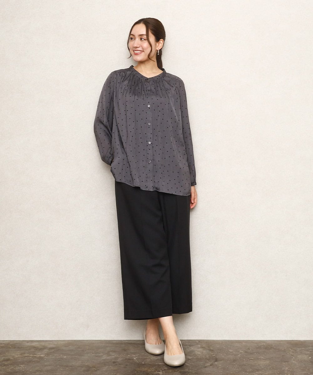 OLLKA07139 eur3(エウルキューブ) 【大きいサイズ/11号サイズあり】ソフィーツイルセンタープレスパンツ ブラック(94)