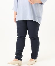 OLLKA09089 eur3(エウルキューブ) 【WEB先行販売】【大きいサイズ】ストレッチスリムパンツ ネイビー