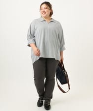 OLLKA09089 eur3(エウルキューブ) 【WEB先行販売】【大きいサイズ】ストレッチスリムパンツ ダークグレー(93)