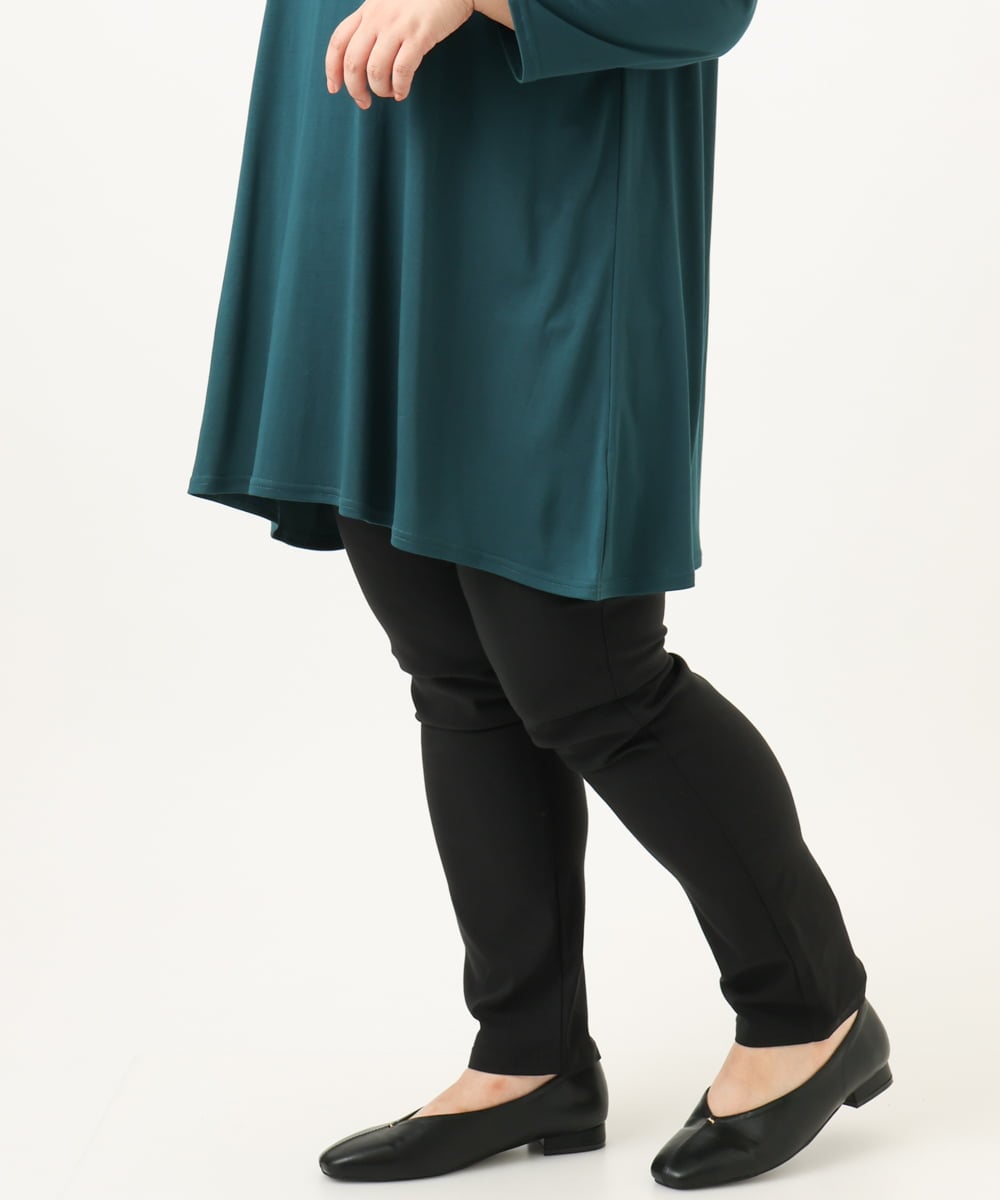 OLLKA09089 eur3(エウルキューブ) 【WEB先行販売】【大きいサイズ】ストレッチスリムパンツ ブラック(94)