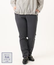 OLLKA13089 eur3(エウルキューブ) 【シリーズ累計販売2万枚！/大きいサイズ】さらさらストレッチテーパードパンツ ダークグレー(93)