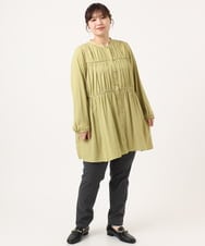 OLLKA13089 eur3(エウルキューブ) 【シリーズ累計販売2万枚！/大きいサイズ】さらさらストレッチテーパードパンツ ダークグレー(93)