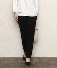 OLLKA13089 eur3(エウルキューブ) 【シリーズ累計販売2万枚！/大きいサイズ】さらさらストレッチテーパードパンツ ブラック(94)