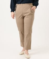 OLLKA14089 eur3(エウルキューブ) 【WEB先行販売】【シリーズ累計販売2万枚！/大きいサイズ/丈短め】さらさらストレッチテーパードパンツ ベージュ(82)