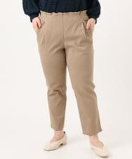 OLLKA14089 eur3(エウルキューブ) 【WEB先行販売】【シリーズ累計販売2万枚！/大きいサイズ/丈短め】さらさらストレッチテーパードパンツ ベージュ(82)