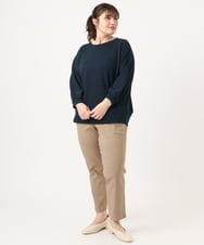 OLLKA14089 eur3(エウルキューブ) 【WEB先行販売】【シリーズ累計販売2万枚！/大きいサイズ/丈短め】さらさらストレッチテーパードパンツ ベージュ(82)