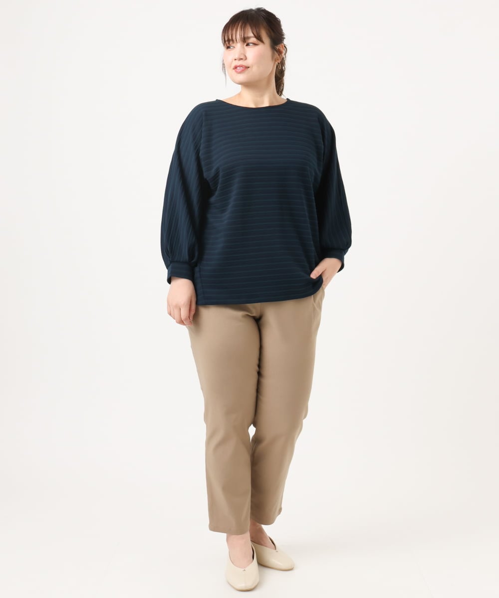 OLLKA14089 eur3(エウルキューブ) 【WEB先行販売】【シリーズ累計販売2万枚！/大きいサイズ/丈短め】さらさらストレッチテーパードパンツ ベージュ(82)