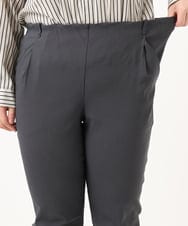 OLLKA14089 eur3(エウルキューブ) 【WEB先行販売】【シリーズ累計販売2万枚！/大きいサイズ/丈短め】さらさらストレッチテーパードパンツ ダークグレー(93)
