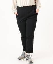 OLLKA14089 eur3(エウルキューブ) 【WEB先行販売】【シリーズ累計販売2万枚！/大きいサイズ/丈短め】さらさらストレッチテーパードパンツ ブラック(94)