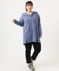 OLLKA14089 eur3(エウルキューブ) 【WEB先行販売】【シリーズ累計販売2万枚！/大きいサイズ/丈短め】さらさらストレッチテーパードパンツ ブラック(94)