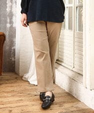 OLLKA15089 eur3(エウルキューブ) 【大きいサイズ】さらさらストレッチストレートパンツ ベージュ(82)