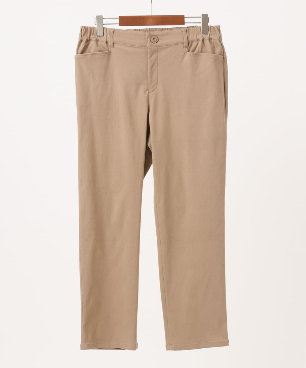 OLLKA15089 eur3(エウルキューブ) 【大きいサイズ】さらさらストレッチストレートパンツ ベージュ(82)