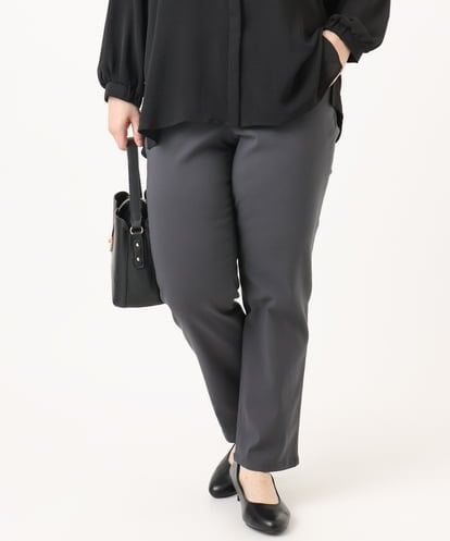 OLLKA15089 eur3 【大きいサイズ】さらさらストレッチストレートパンツ
