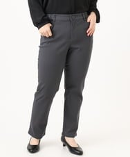 OLLKA15089 eur3(エウルキューブ) 【大きいサイズ】さらさらストレッチストレートパンツ ダークグレー(93)