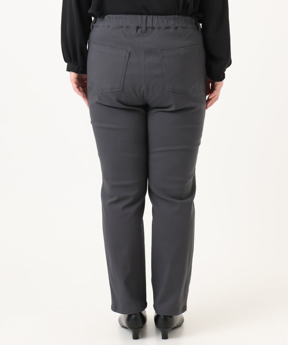 OLLKA15089 eur3(エウルキューブ) 【大きいサイズ】さらさらストレッチストレートパンツ ダークグレー(93)