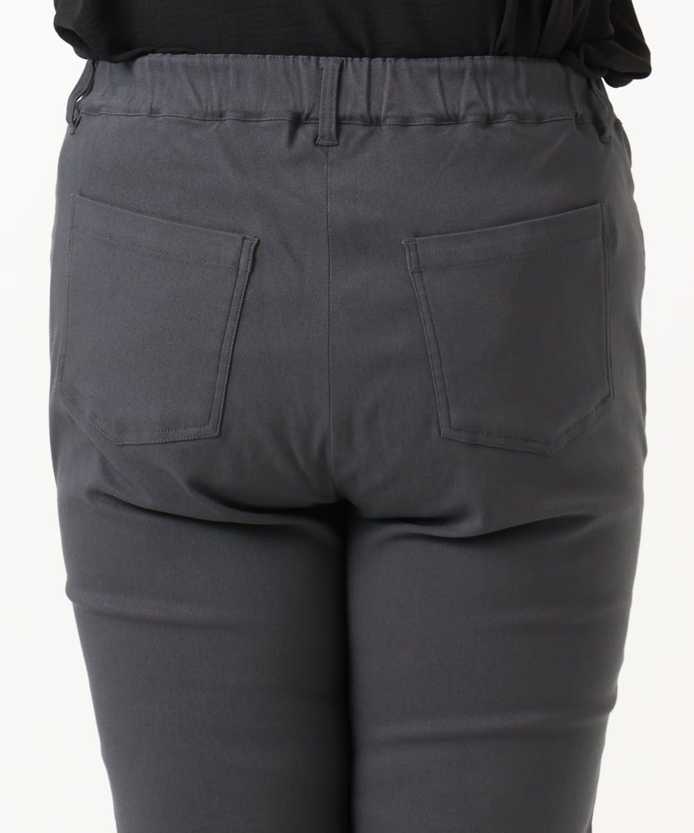 OLLKA15089 eur3(エウルキューブ) 【大きいサイズ】さらさらストレッチストレートパンツ ダークグレー(93)