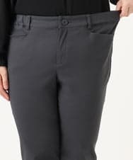 OLLKA15089 eur3(エウルキューブ) 【大きいサイズ】さらさらストレッチストレートパンツ ダークグレー(93)