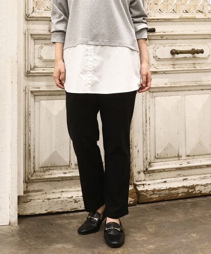 OLLKA15089 eur3 【大きいサイズ】さらさらストレッチストレートパンツ