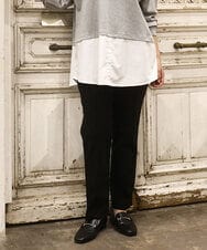 OLLKA15089 eur3(エウルキューブ) 【大きいサイズ】さらさらストレッチストレートパンツ ブラック(94)