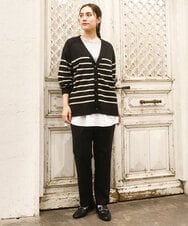 OLLKA15089 eur3(エウルキューブ) 【大きいサイズ】さらさらストレッチストレートパンツ ブラック(94)