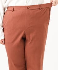 OLLKD03099 eur3(エウルキューブ) 【大きいサイズ】ワイドストレートストレッチパンツ ブラウン