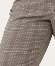 OLLKD06089 eur3(エウルキューブ) 【WEB先行販売】【大きいサイズ】さらさらストレッチストレートパンツ ダークブラウン(チェック)