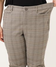 OLLKD06089 eur3(エウルキューブ) 【WEB先行販売】【大きいサイズ】さらさらストレッチストレートパンツ ダークブラウン(チェック)