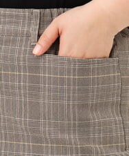 OLLKD06089 eur3(エウルキューブ) 【WEB先行販売】【大きいサイズ】さらさらストレッチストレートパンツ ダークブラウン(チェック)