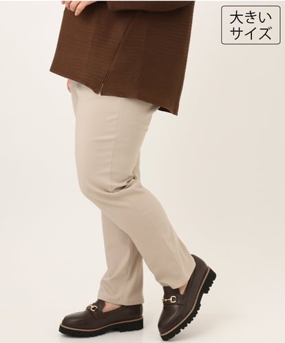 OLLKD06089 eur3 【WEB先行販売】【大きいサイズ】さらさらストレッチストレートパンツ