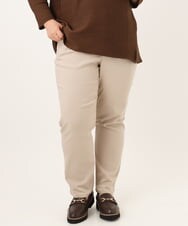 OLLKD06089 eur3(エウルキューブ) 【WEB先行販売】【大きいサイズ】さらさらストレッチストレートパンツ グレージュ