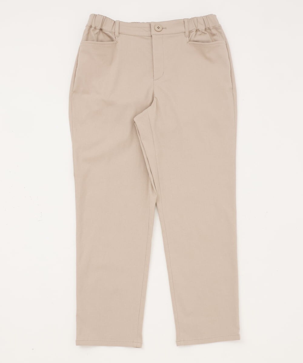 OLLKD06089 eur3(エウルキューブ) 【WEB先行販売】【大きいサイズ】さらさらストレッチストレートパンツ グレージュ