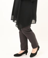 OLLKD06089 eur3(エウルキューブ) 【WEB先行販売】【大きいサイズ】さらさらストレッチストレートパンツ ダークグレー
