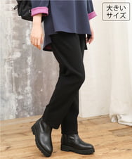 OLLKD06089 eur3(エウルキューブ) 【WEB先行販売】【大きいサイズ】さらさらストレッチストレートパンツ ブラック