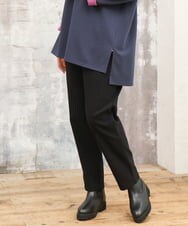 OLLKD06089 eur3(エウルキューブ) 【WEB先行販売】【大きいサイズ】さらさらストレッチストレートパンツ ブラック