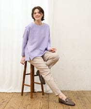 OLLKD07089 eur3(エウルキューブ) 【シリーズ累計販売2万枚！/大きいサイズ】さらさらストレッチテーパードパンツ グレージュ