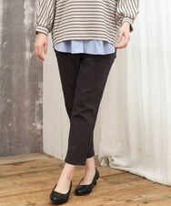 OLLKD08089 eur3(エウルキューブ) 【WEB先行販売】【シリーズ累計販売2万枚！/大きいサイズ】さらさらストレッチカットレングステーパードパンツ ダークグレー
