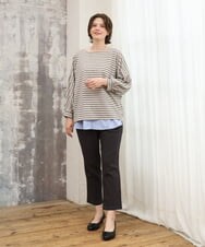 OLLKD08089 eur3(エウルキューブ) 【WEB先行販売】【シリーズ累計販売2万枚！/大きいサイズ】さらさらストレッチカットレングステーパードパンツ ダークグレー