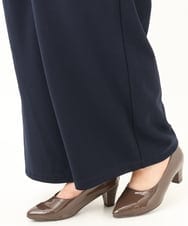 OLLKD09099 eur3(エウルキューブ) 【WEB先行販売】【大きいサイズ/洗える/セットアップ対応】カットジョーゼットワイドパンツ ネイビー